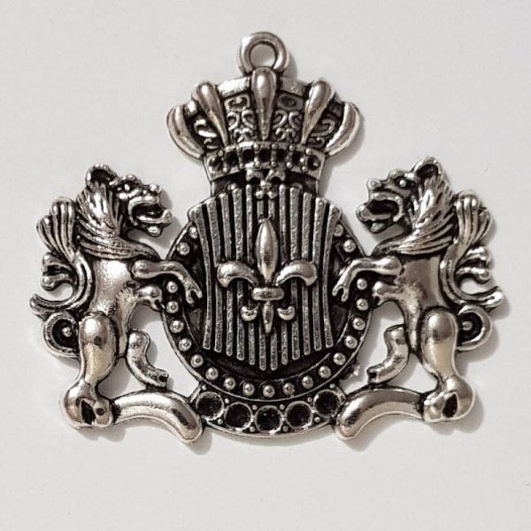 Breloque Blason Bouclier Armoiries N&deg;02 Argent