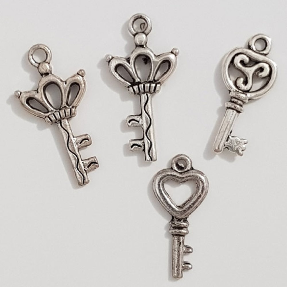 Charm a chiave N°34 Argento lotto di 4 pezzi