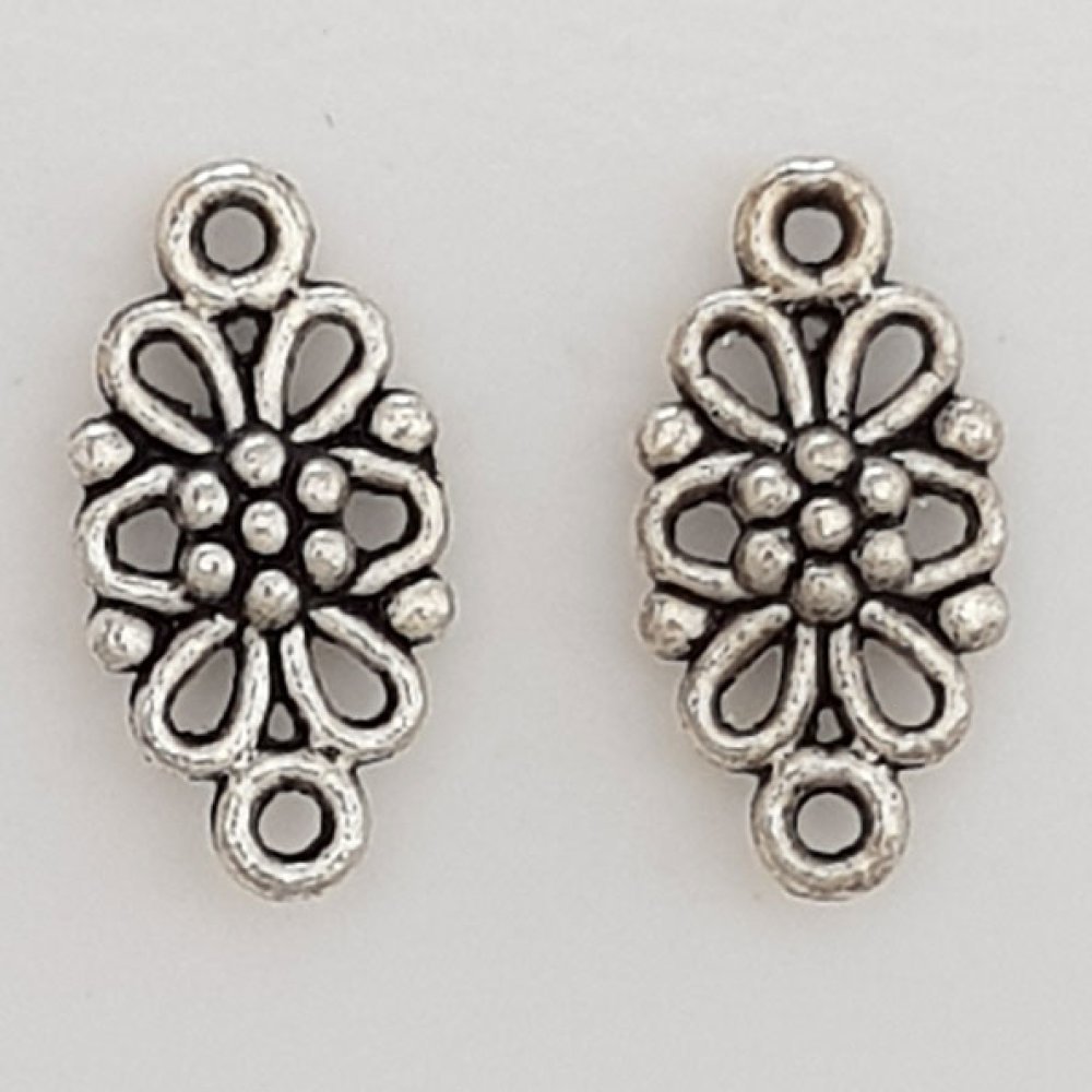 Charm floreale in metallo N°067 Argento