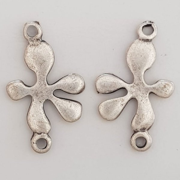 Charm floreale in metallo N&deg;076 Argento