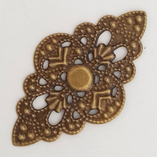 Charm floreale in metallo N&deg;097 Incisione in bronzo