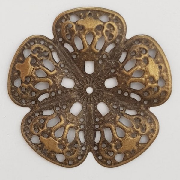 Charm floreale in metallo N&deg;099 Incisione in bronzo