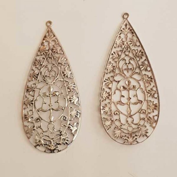 Breloque Fleur M&eacute;tal N&deg;173 Argent