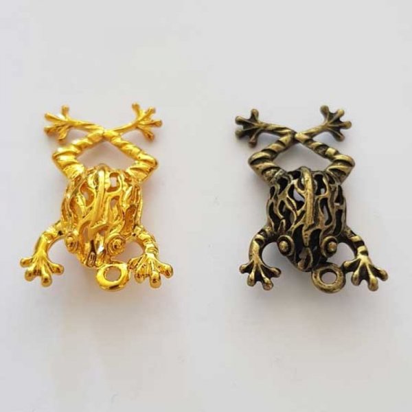 Breloque Grenouille N&deg;09 Lot 2 pi&egrave;ces