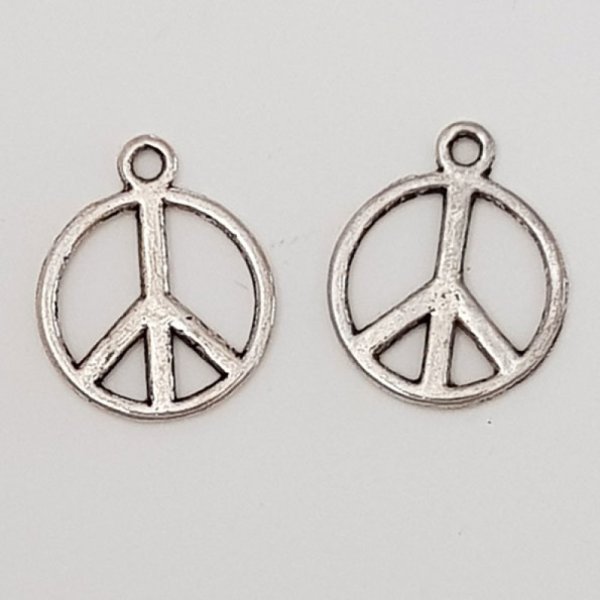 Charm Peace &amp; Love N&deg;04 Argento x 10 pezzi