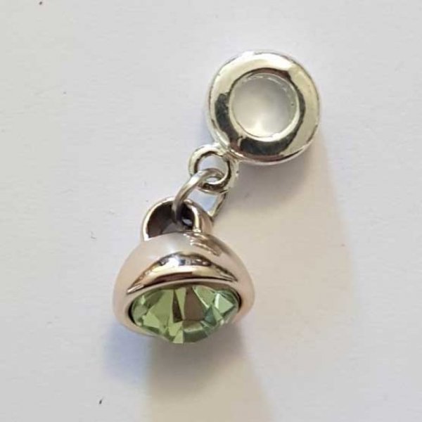 Breloque Pendentif Strass Vert N&deg;1013