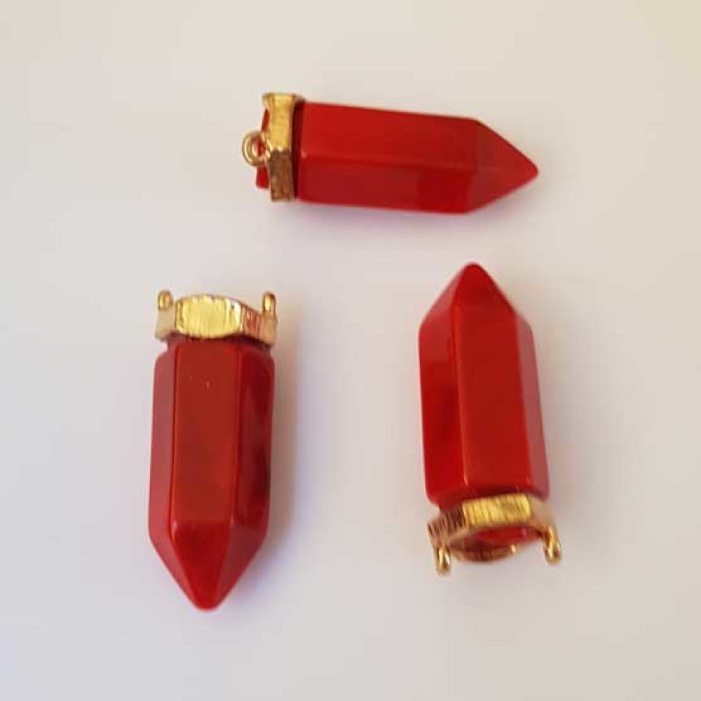 Breloque Pendentif Style Pendule Rouge 35 mm