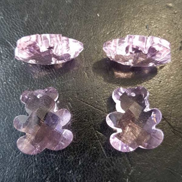 Ciondolo a forma di orso in vetro sfaccettato N&deg;01-01