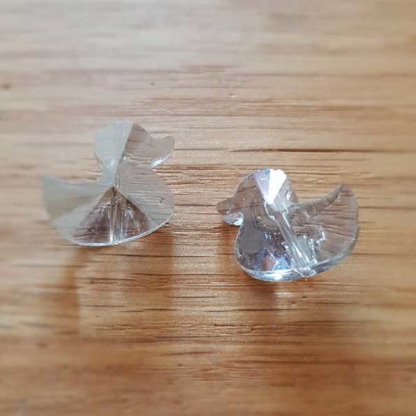 Ciondolo in vetro sfaccettato a forma di anatra N&deg;01-01