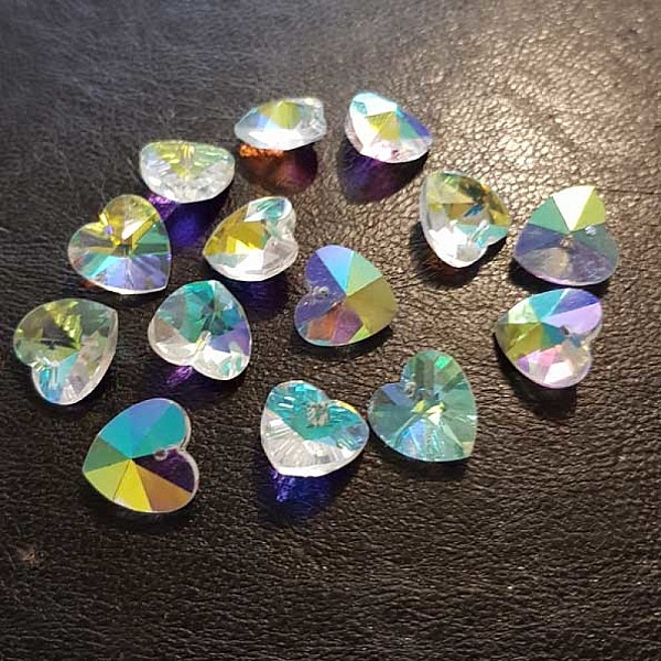 Ciondolo cuore in vetro sfaccettato N&deg;01-03