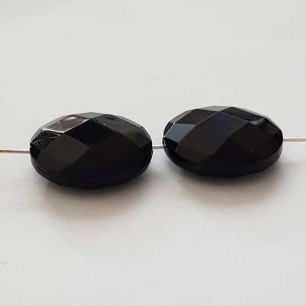 Breloque Perle Style Galet Noir N&deg;03