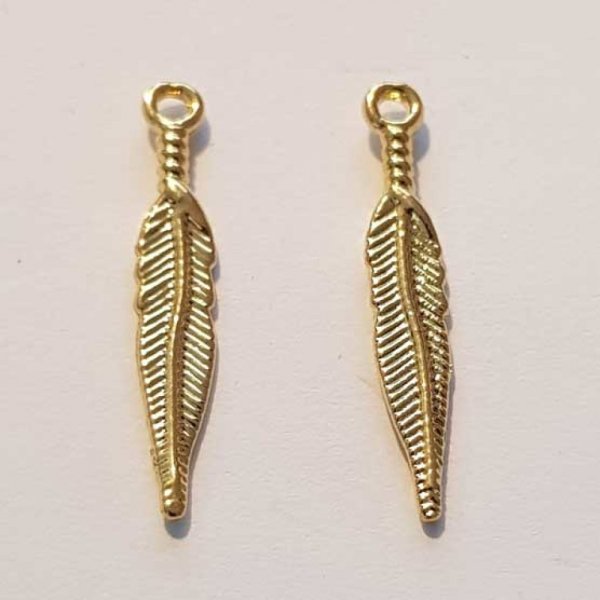 Breloque Plume N&deg;03 Dor&eacute;