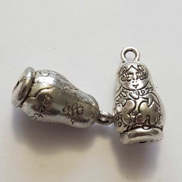 Breloque Poup&eacute;e Russe N&deg;01 25 mm Argent