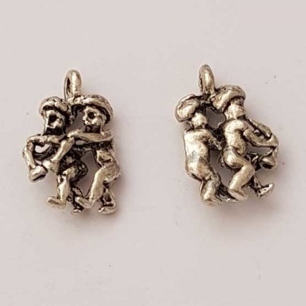 Charm segno zodiacale Gemelli in metallo argentato N&deg;01