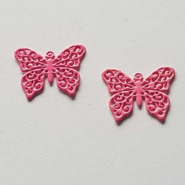 Breloque papillon N&deg;19 Rose 13 x 16 mm