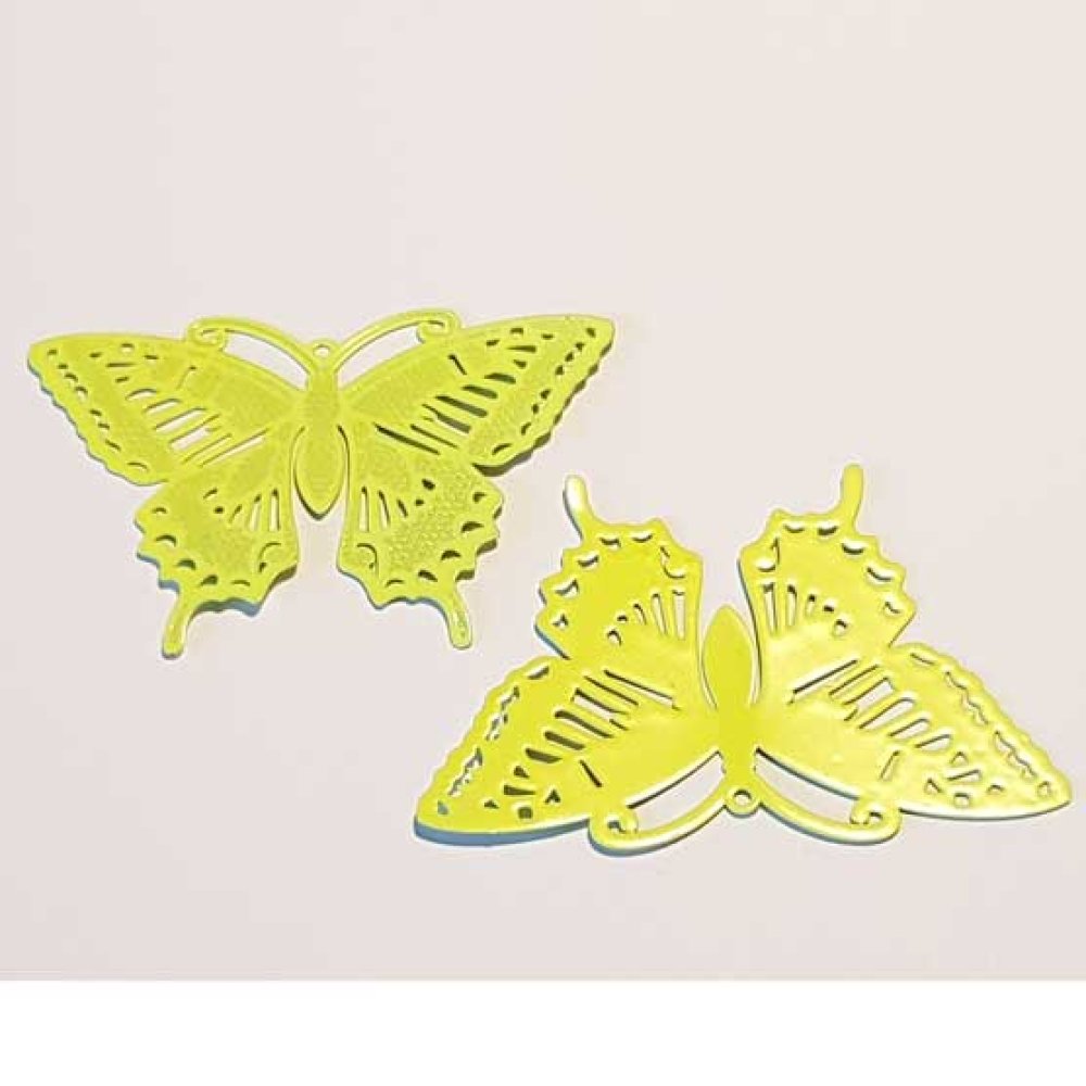 Breloque papillon N°23 Jaune 71 x 50 mm