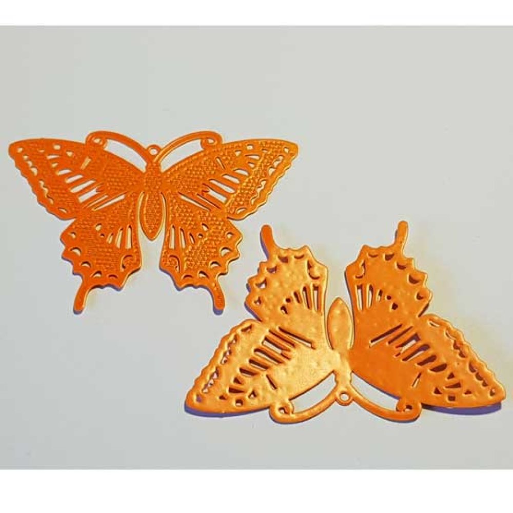 Breloque papillon N°23 Orange 71 x 50 mm