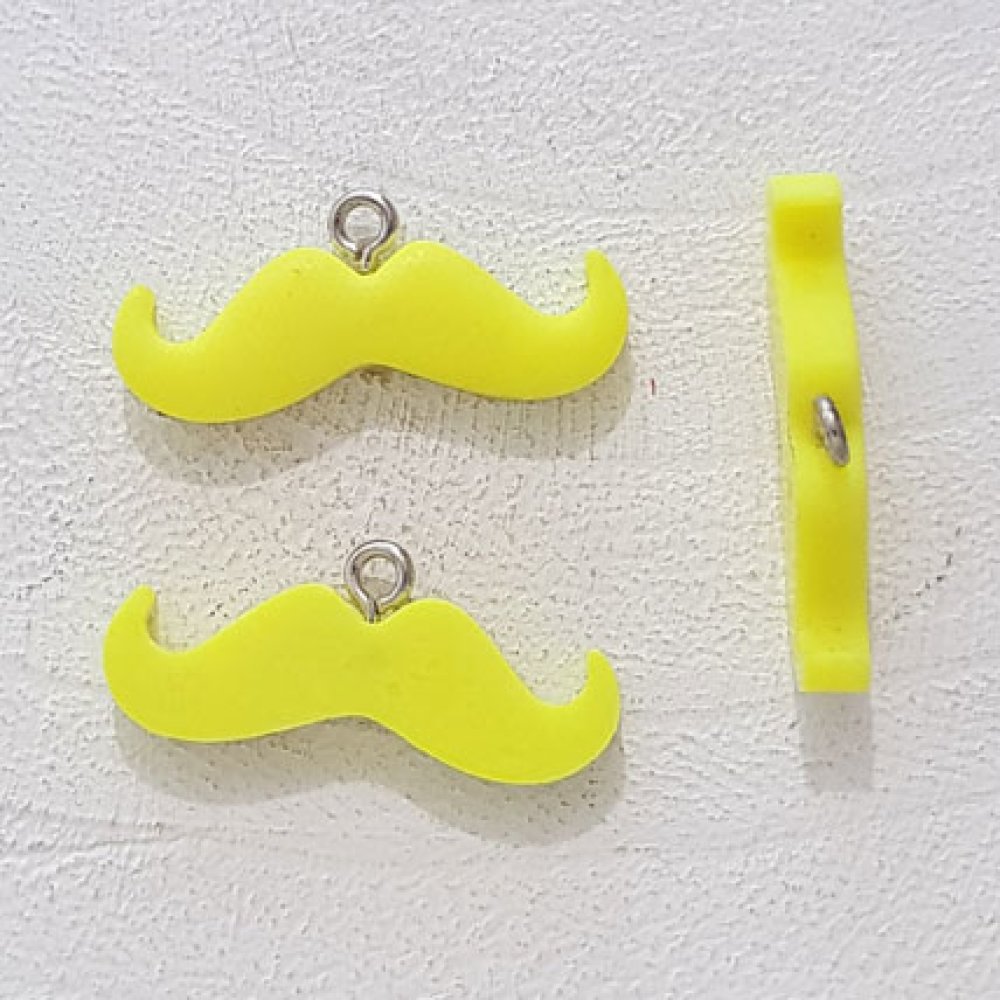 Ciondolo Moustache N°10 Giallo fluo