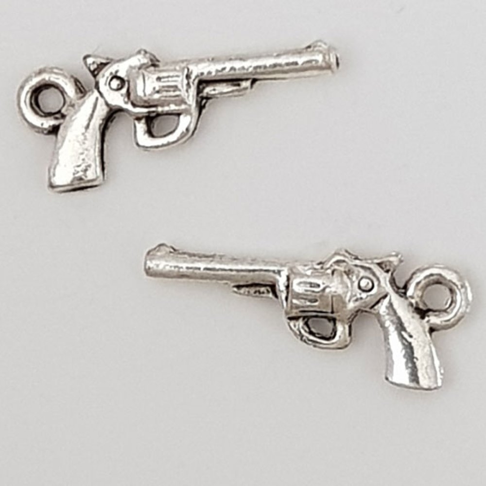 Charm pistola revolver N°01 Argento x 20 pezzi
