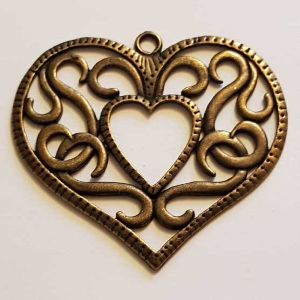 Breloques C&oelig;ur N&deg;48 Bronze