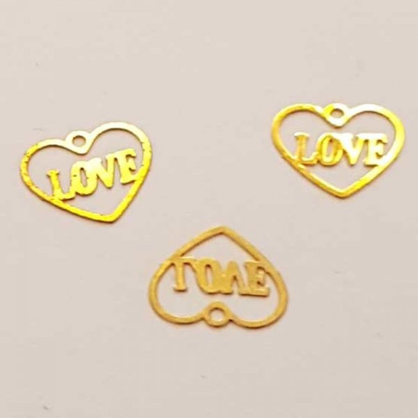 Breloques C&oelig;ur N&deg;87 C&oelig;ur Dor&eacute; Love