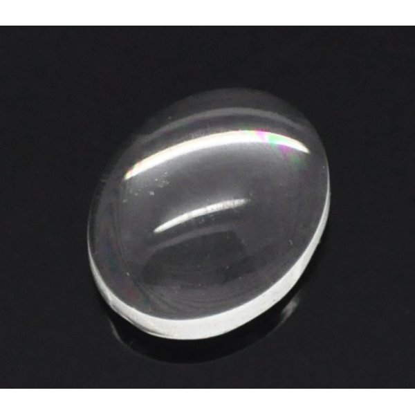 Cabochon ovale 08 x 10 mm in vetro trasparente a grana grossa N&deg;15 per 2 pezzi