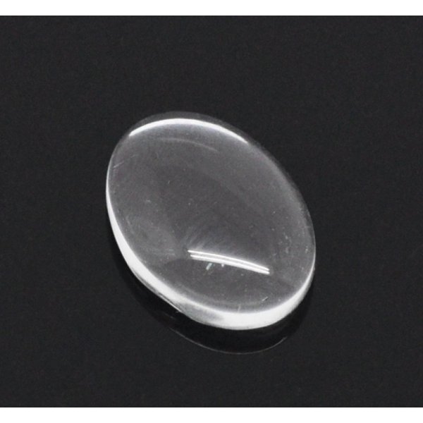 Cabochon ovale 10 x 14 mm x 2 pezzi in vetro trasparente con bava N&deg;16