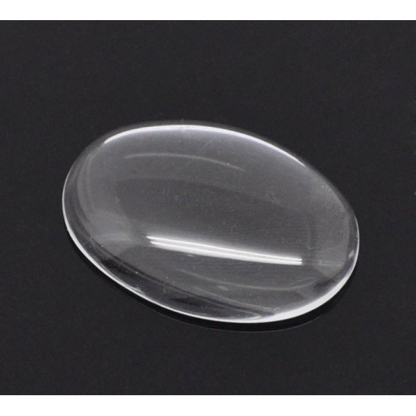 Cabochon ovale 18 x 25 mm in vetro trasparente con bava N&deg;19