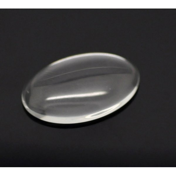 Cabochon ovale 25 x 35 mm in vetro trasparente con bava N&deg;20
