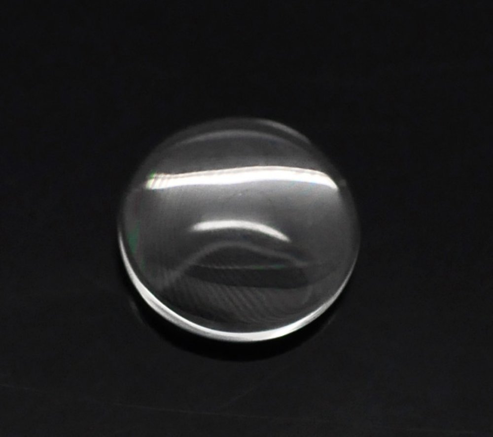 Cabochon rotondo 12 mm in vetro trasparente burattato N°03