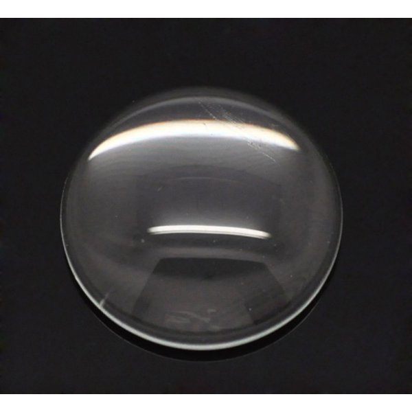 Cabochon rotondo 14 mm in vetro trasparente burattato N&deg;04
