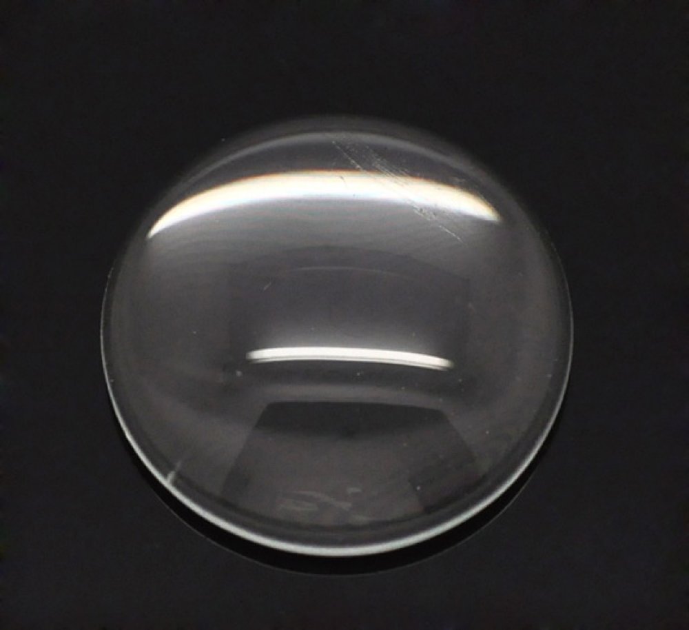 Cabochon rotondo 14 mm in vetro trasparente burattato N°04