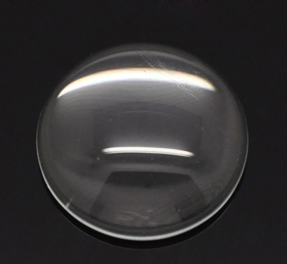 Cabochon rotondo 18 mm in vetro trasparente burattato N°07