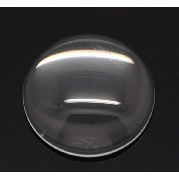 Cabochon rotondo 18 mm in vetro trasparente burattato N&deg;07