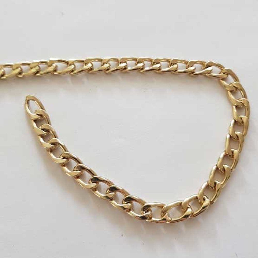 Bracciale piatto a catena d'oro (alta qualità)