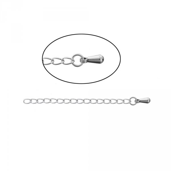 Catena di prolungamento per collana in acciaio inox 6 cm N&deg;01
