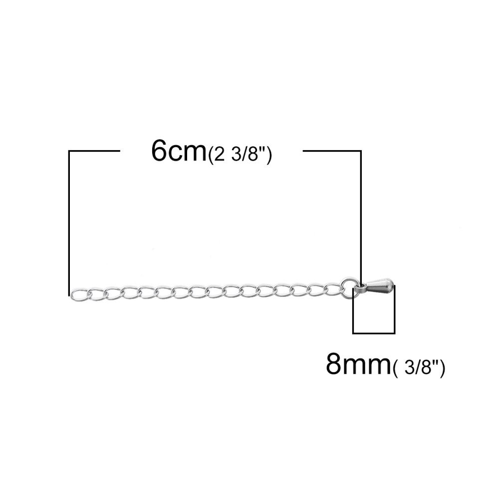 Catena di prolungamento per collana in acciaio inox 6 cm N°01