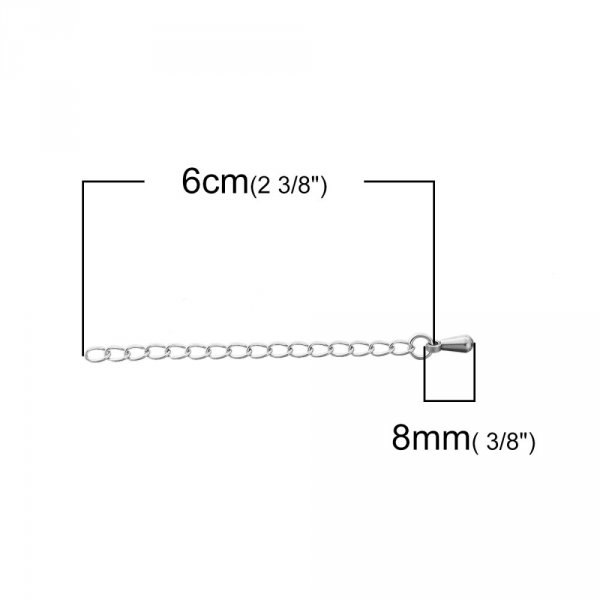 Catena di prolungamento per collana in acciaio inox 6 cm N&deg;01