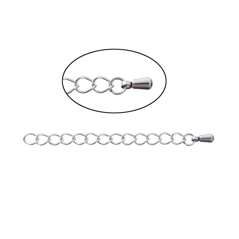 Catena di prolungamento per collana in acciaio inox 6 cm N°02