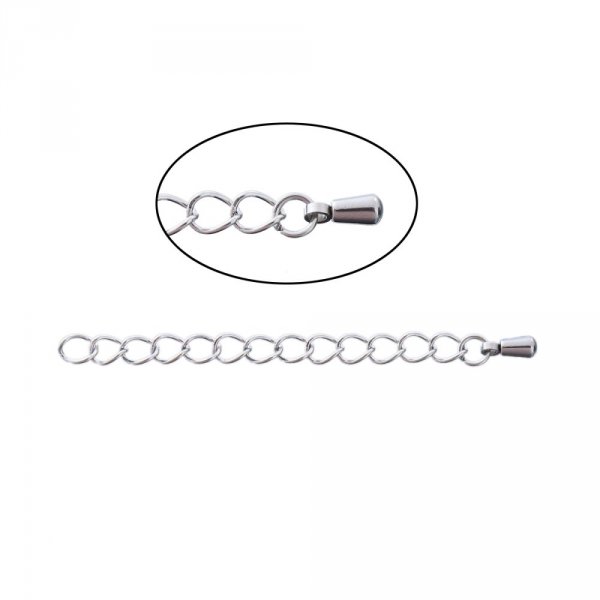 Catena di prolungamento per collana in acciaio inox 6 cm N&deg;02