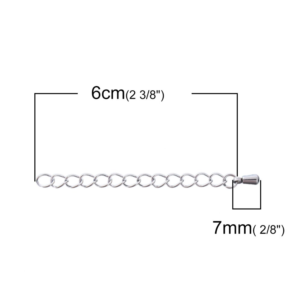 Catena di prolungamento per collana in acciaio inox 6 cm N°02