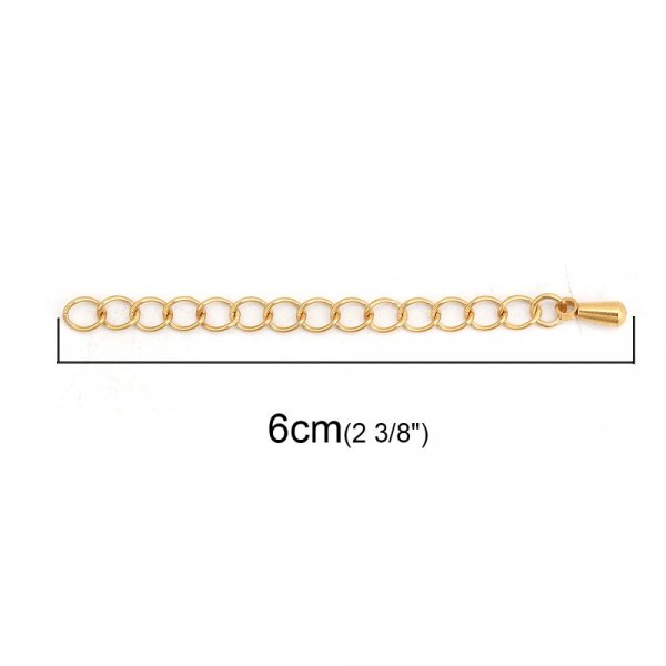 Catena di prolungamento in acciaio inox 6 cm N&deg;03 Oro