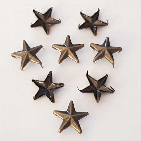 Clous rivet &agrave; griffes Etoile 14 mm Bronze x 10 pi&egrave;ces