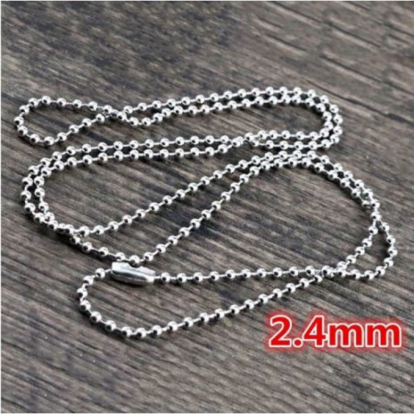Collier N&deg;03 cha&icirc;ne boule 304 acier inoxydable de 70 cm - 2.4mm