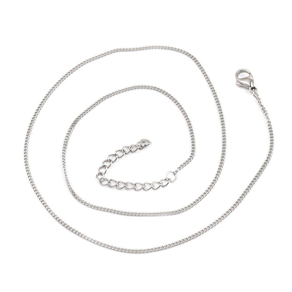 Collana N°05-02 in acciaio inossidabile, 45 cm (18") maglia di cavallo