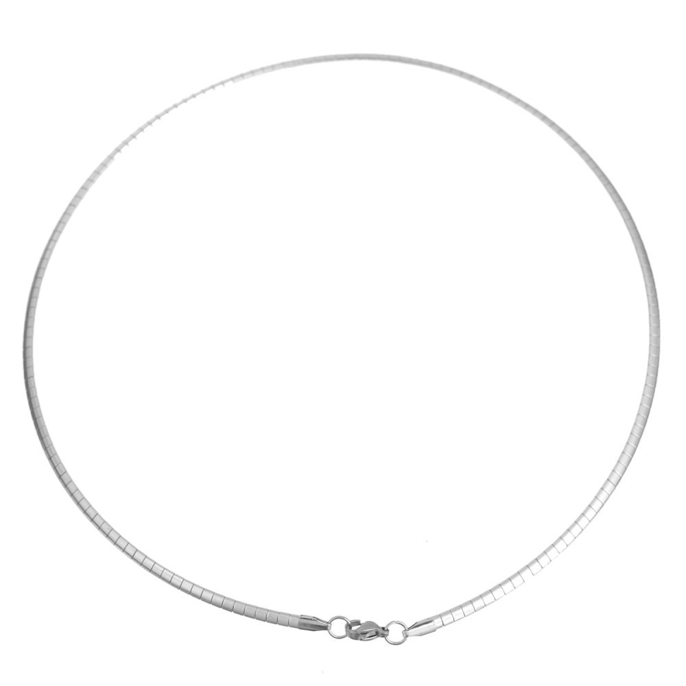 Collana N°10 in acciaio inox a maglia rettangolare di 45 cm