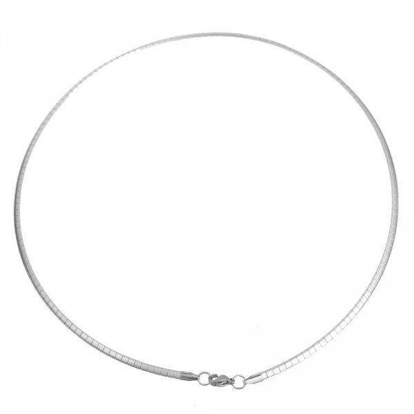 Collana N&deg;10 in acciaio inox a maglia rettangolare di 45 cm