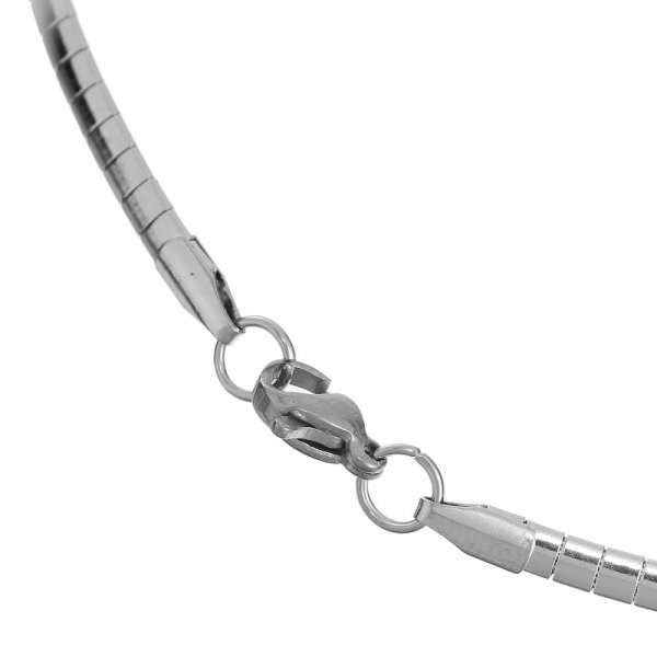 Collana N&deg;10 in acciaio inox a maglia rettangolare di 45 cm