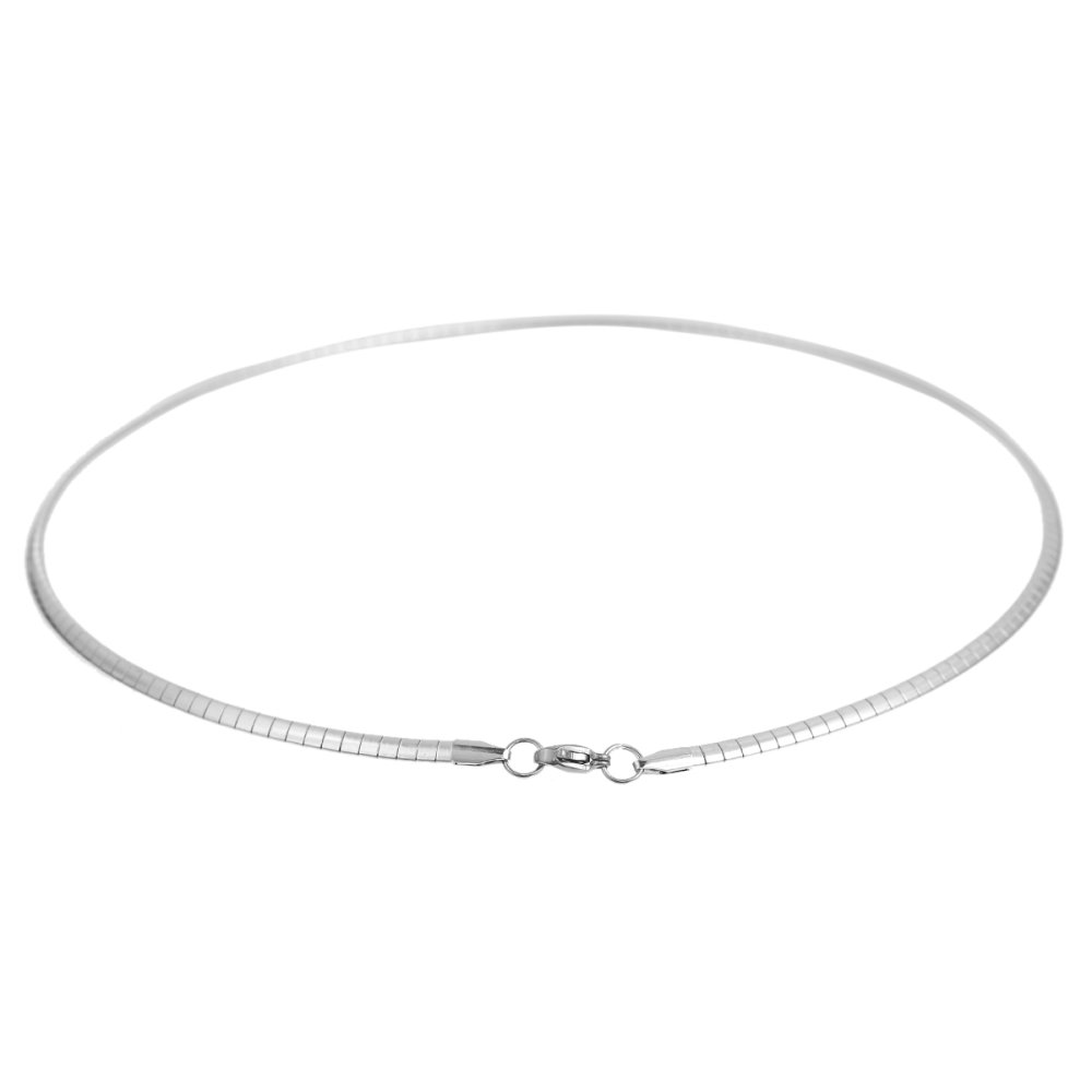 Collana N°10 in acciaio inox a maglia rettangolare di 45 cm