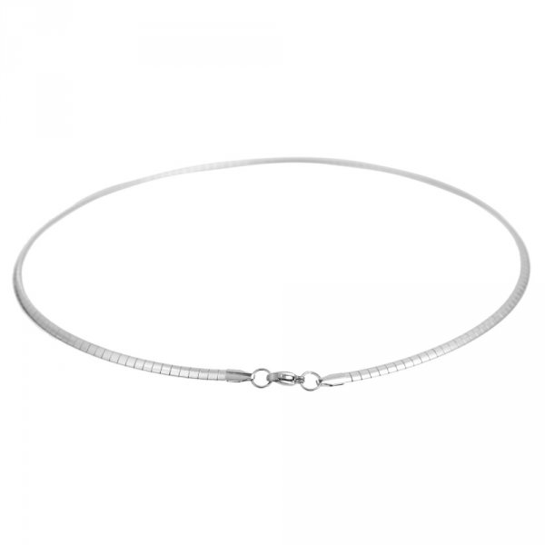 Collana N&deg;10 in acciaio inox a maglia rettangolare di 45 cm